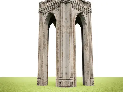 GOTHIC CASTLE BUILDING 12 Low-poly 3D model