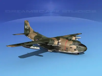 Fairchild C-123B Provider USAF Vietnam 3D model