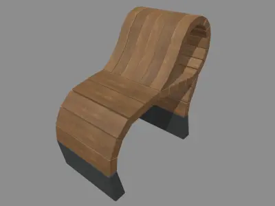 Low Poly Bench 06 Low-poly 3D model