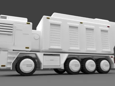 Sci-fi Military Truck 001 3D model