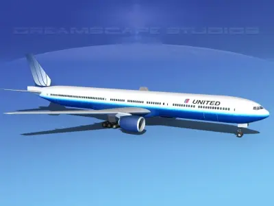 Boeing 777-300 MP United Airlines 3D model