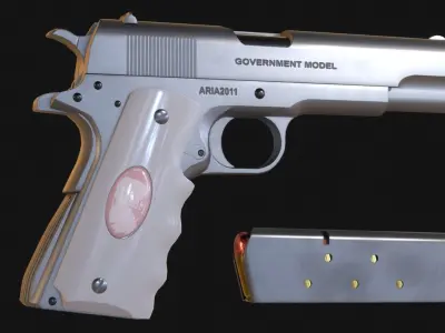 Colt Government Model 1911 - Aria the Scarlet Ammo - Game Asset Free low-poly 3D model