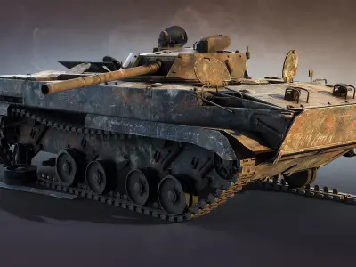 BMP-3 Burnt Low-poly 3D model