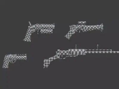 Stylized Weapons pack Low-poly 3D model