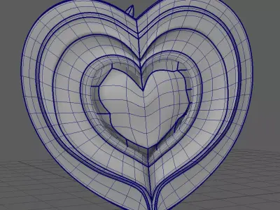Fantasy Heart Shield 3D model