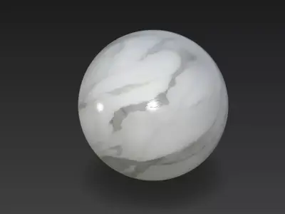 Polished White Marble Sphere 4K PBR Ultra High-Fidelity  3D model