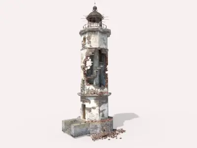 Destroyed  Lighthouse 3D model