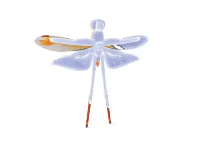 Golden Dragonfly model pack Low-poly 3D model
