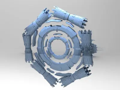 Sci Fi Portal Arch Gateway collection 3D model