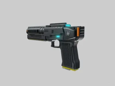 Energy Pistol Low-poly 3D model