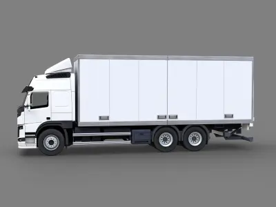 Medium Size Box Truck Low-poly 3D model