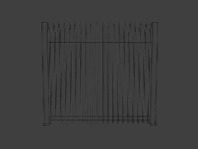 Modular Fence Steel Fence Gate Security Free 3D model