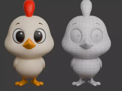 Chicken Cartoon 02 3D model