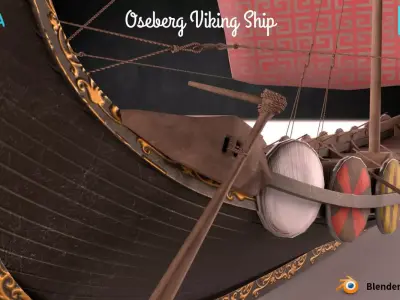 Oseberg Viking Ship Low-poly 3D model Low-poly 3D model