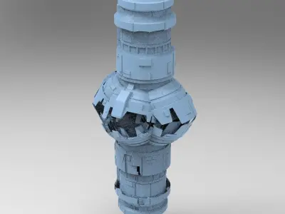 Moon base Power relay Tower 3D model