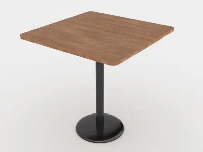 cafe wooden table Free low-poly 3D model