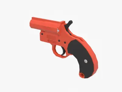 Flare gun Low-poly Low-poly 3D model