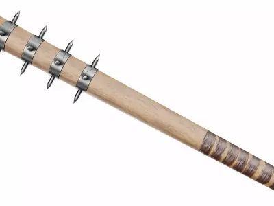 Club with spikes Low-poly 3D model