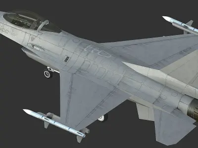 F16 Fighter Low-poly 3D model