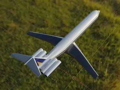 VC10 1500 Style Quad Jetliner - Custom Rear-Engine Low-poly 3D model