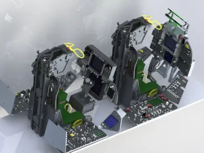 F14 tomcat skymaster complete cockpit 3D print model