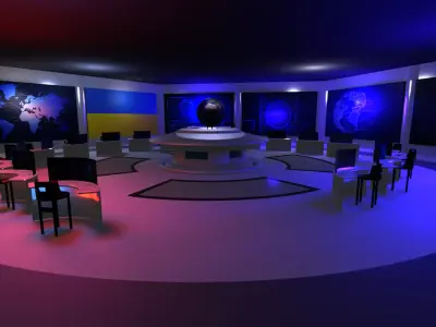 Command Center - Control Room- Military Base - Ukraine Low-poly 3D model