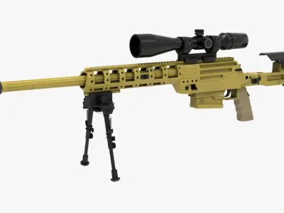 FN Ballista rifle Low-poly 3D model