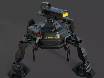 Spider Robot Low-poly 3D model