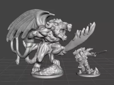 6MM SCALE CHAOTIC GREAT DEMON MINIATURE SCIFI OR FANTASY GAMES 3D print model