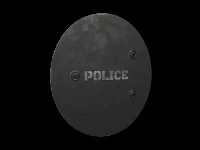 police shield 01 3D model