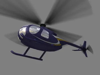 Hughes 500 V5 Helicopter Low-poly 3D model