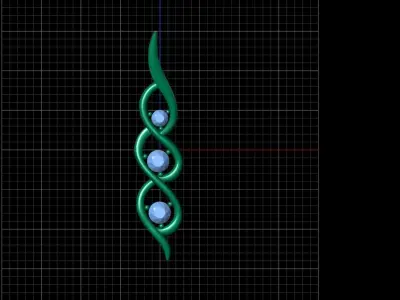 minimal pendant with 3 round gemstone Free 3D print model