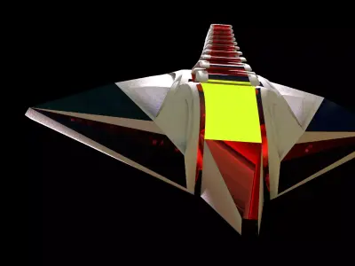 low poly spaceship triangular Free low-poly 3D model