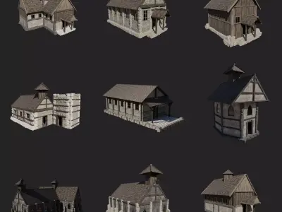 CHURCHES CHAPEL MEDIEVAL FANTASY BUILDING CATHEDRAL COLLECTION Low-poly 3D model