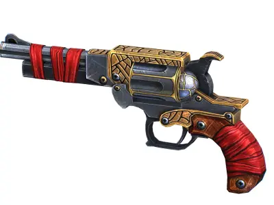 Multibarrel Short Barrel Revolver 1 Low-poly 3D model