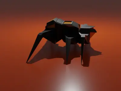 Spider Low poly model robot 3D model