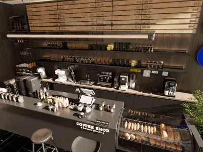 Coffee Shop Space Design 3D model