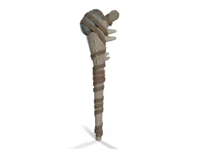 Ancient Spiked Stone Mace Low-poly 3D model