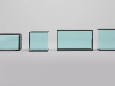 Aquarium tanks for home fish and room decoration  Low-poly 3D model