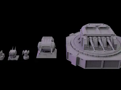 SCI-FI LASER GUNS 3D model