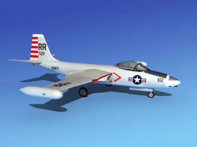 McDonnell F2H4 Banshee V08 3D model