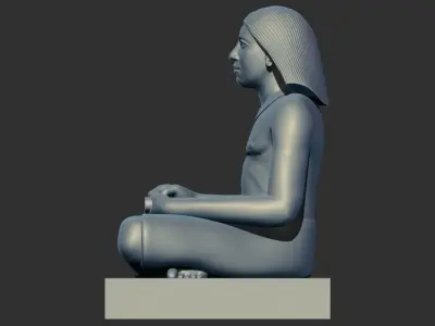 Ancient Egyptian seated writer scribe 3d printable model 3D print model