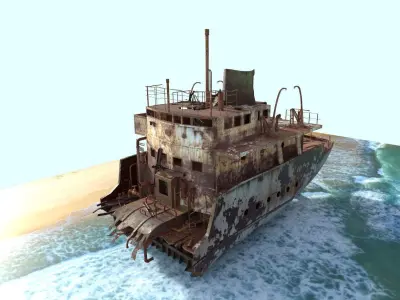 Half  Ship Wreck 3D model