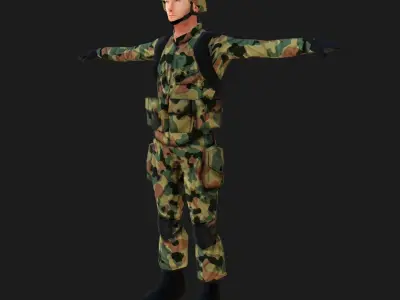 Polish Army Low-poly 3D model