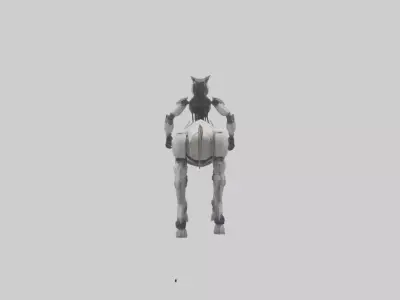 Robot version of a centaur model Low-poly 3D model