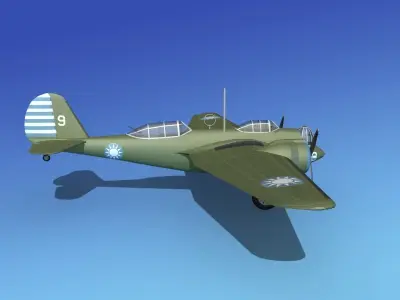 Martin B-10 China 3D model