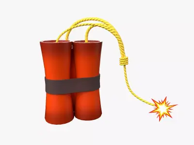 Stylized bomb 3D model purchase