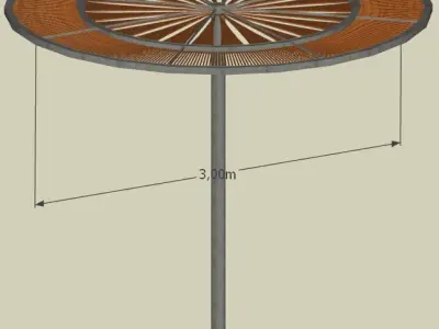 Sunshade Umbrella Low-poly 3D model