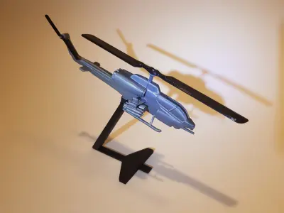Super Cobra Helicopter scale model with stand 3D model