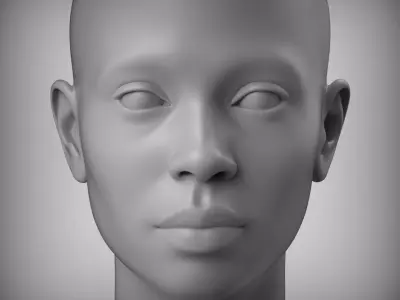 10 Realistic Female Asian American head Low-poly 3D model Low-poly 3D model